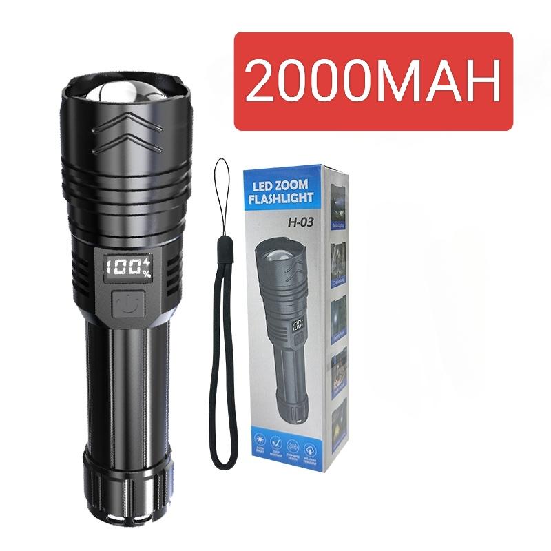 High Power Led Flashlight 1000000LM Powerful Flashlight Portable USB Rechargeable Led Lamp 2000mah Emergency Camping Torch