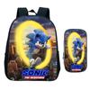 Straight Hair Animation Digital Printing Children'S Two-Piece Set Backpack Pencil Bag Primary And Secondary School Schoolbag