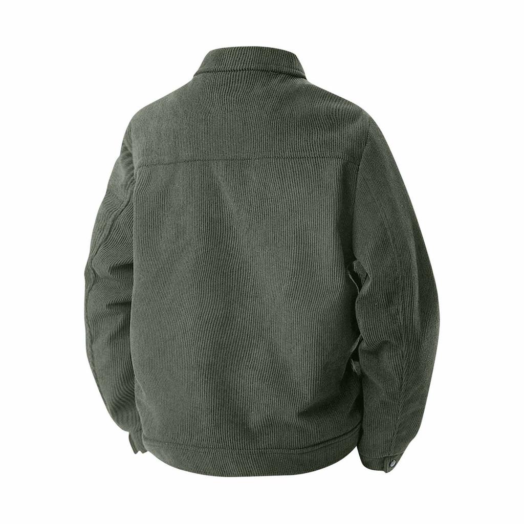 Men's Color Corduroy Jacket with Pockets for Winter Casual Wear
