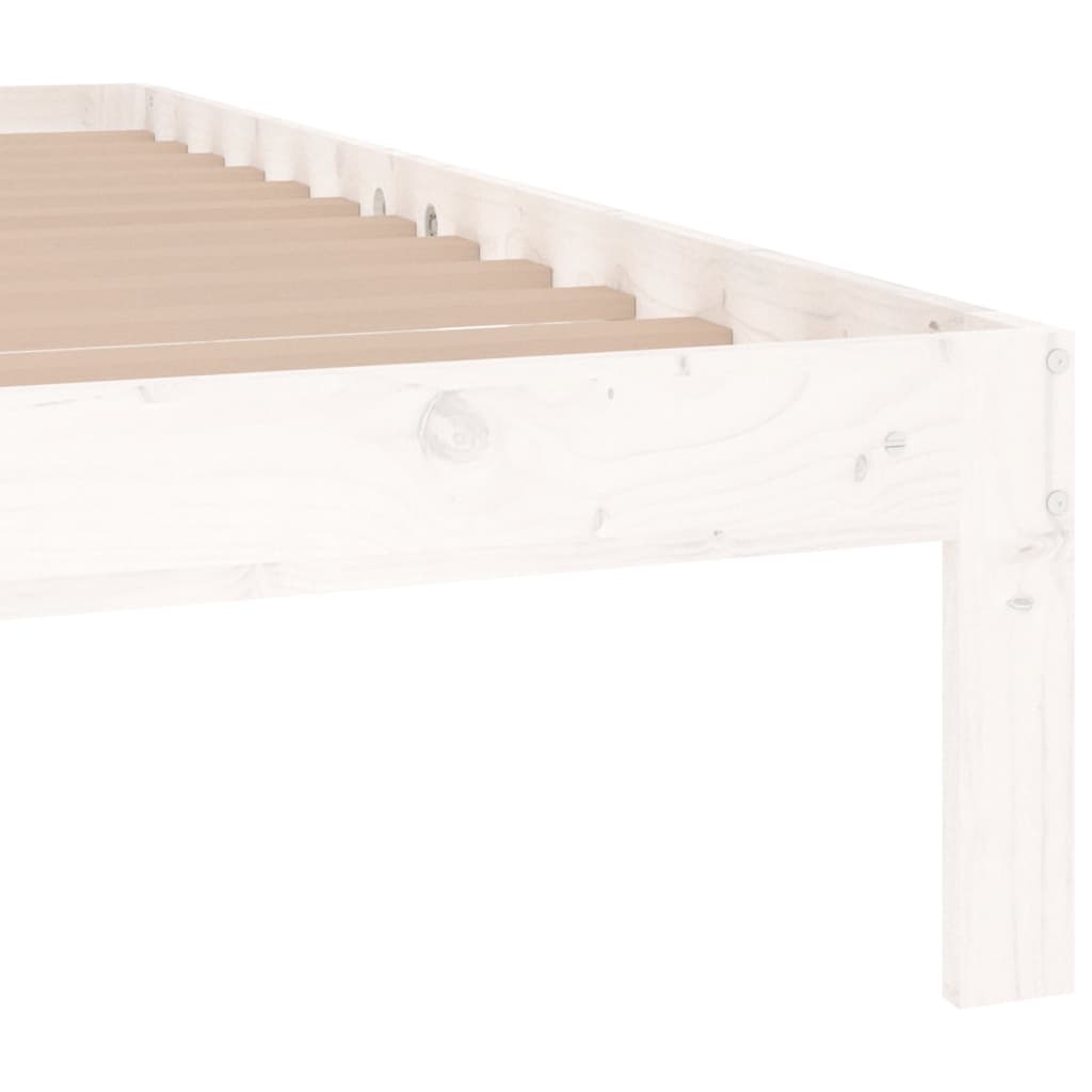 Solid Wood Bed White 150x200 Cm