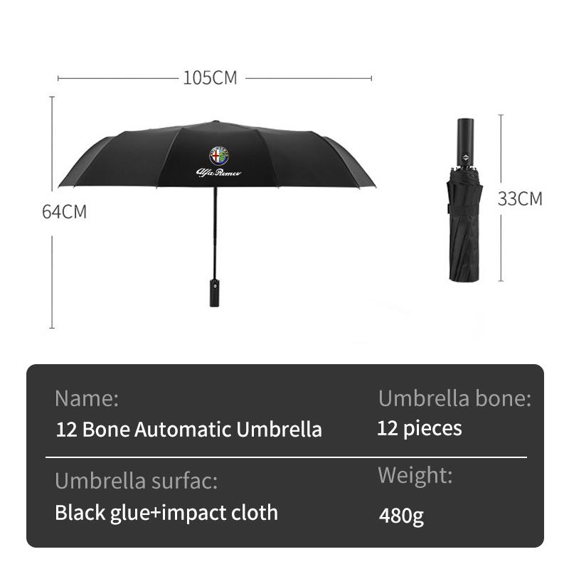 ECSU1 Car Fully Automatic Folding Umbrella Sunshade Accessories For Alfa Romeo Giulietta GT 159 147 156 Mito Brera Giulia F1 Stelvio