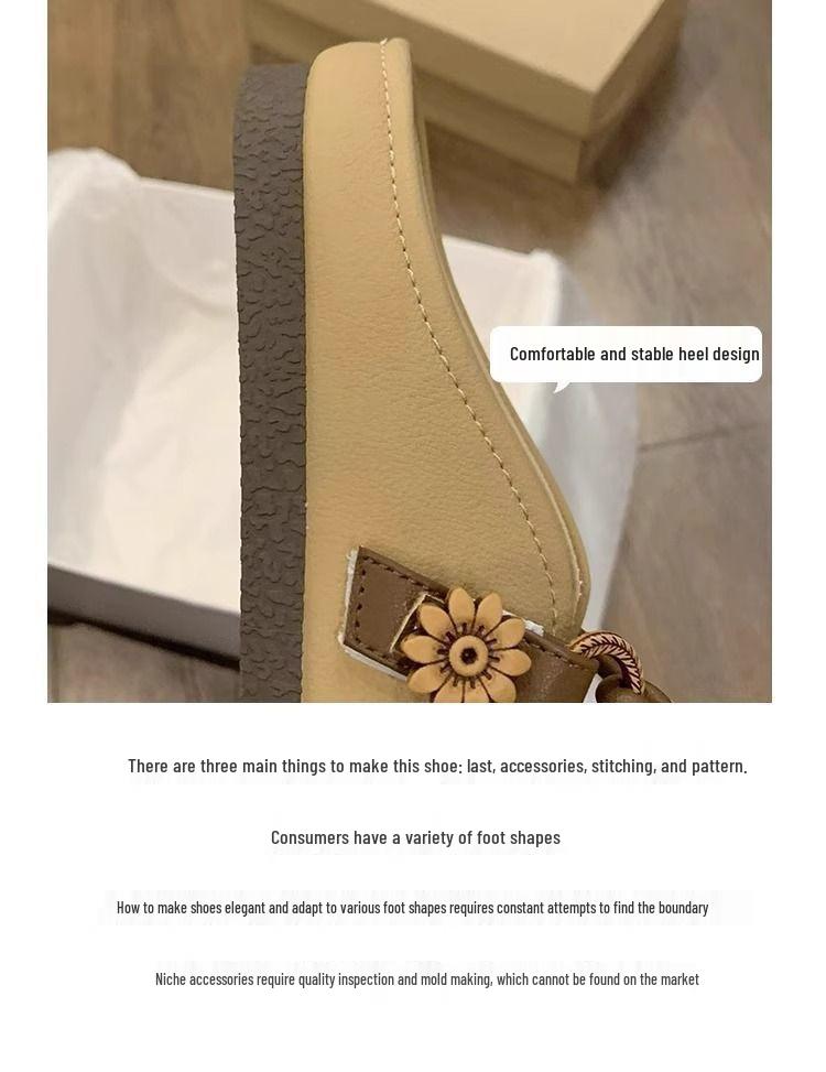 Women's Summer Lazy Slip-On Baotou Half-Slippers, 2026 French Style Flat Soft Sole Sandals.