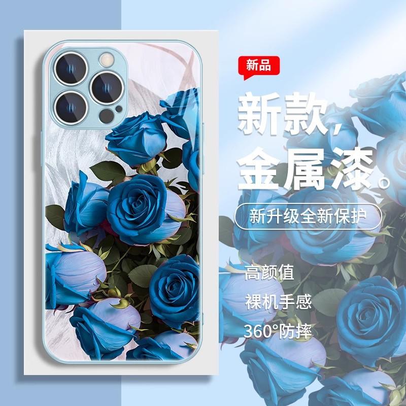 Rose is suitable for iPhone15promax mobile phone case Apple 15 new all-inclusive lens 14 advanced sense 13
