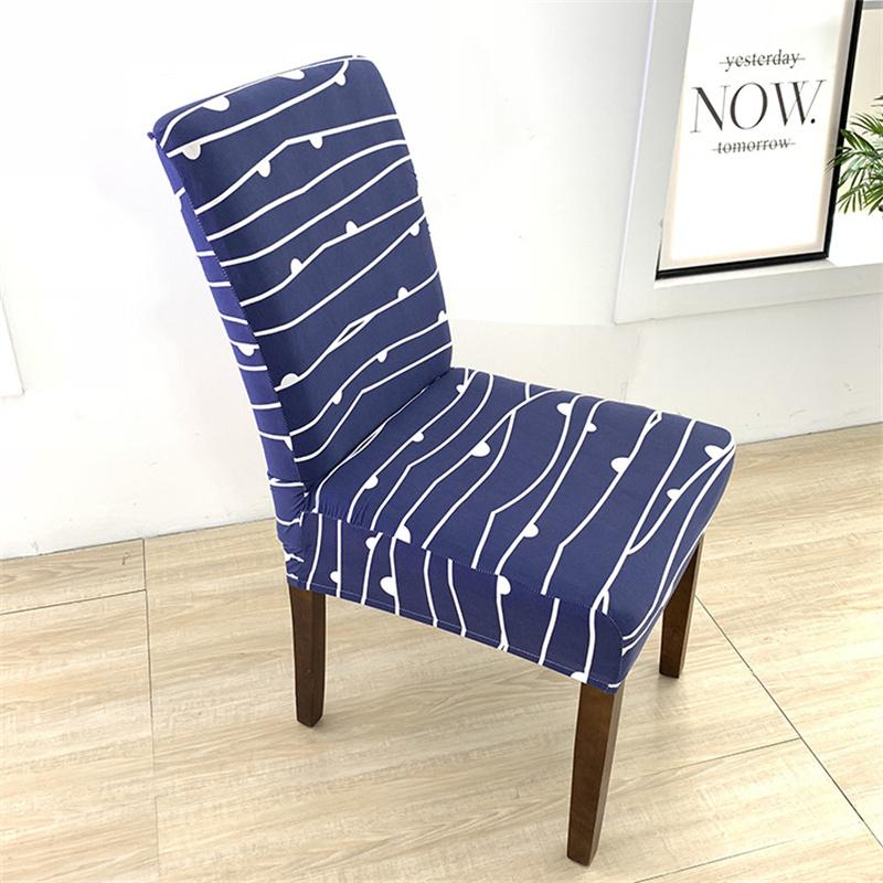 Simple Printed One Piece Elastic Chair Cover for Home Office Dinner Room  Dustproof Chair Seat Cover Home Chair Slipcover Case