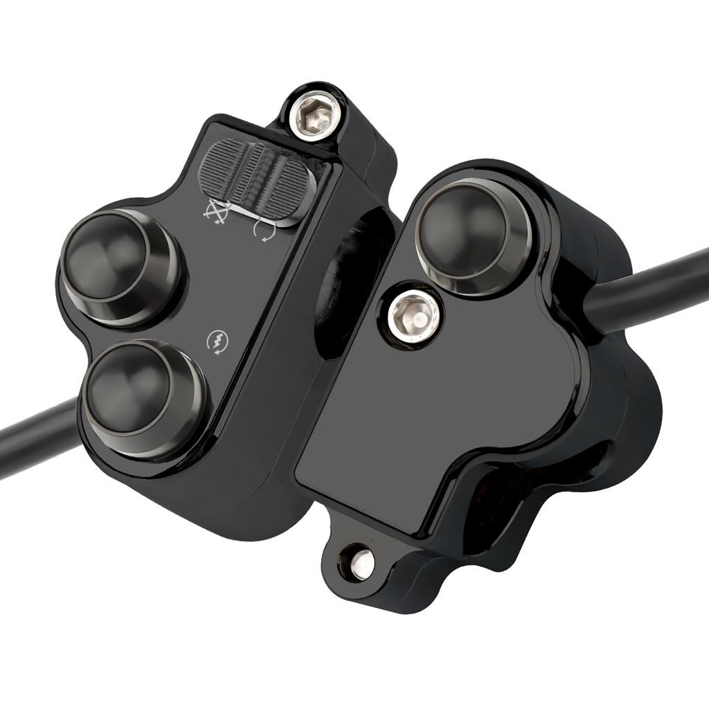 Motorcycle 7/8" 22mm Handlebar Control Switch For Harley Honda Kawasaki Suzuki Horn Turn Signal Start Switch Push Button Switch
