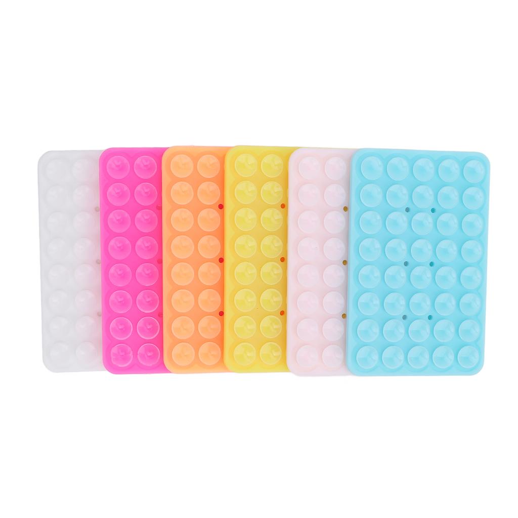 6PCS Suction Cup Phone Case Mount Fluorescent Color Silicone Double Sided Strong Anti Slip Universal Suction Phone Case