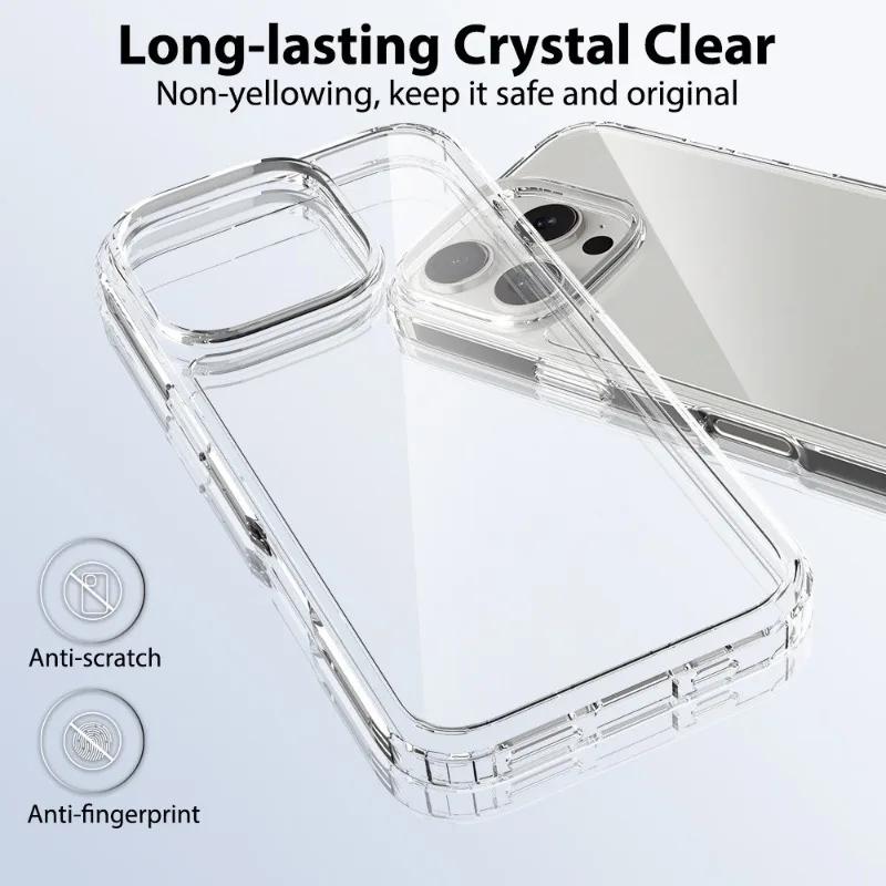 Ultra Thin Transparent Hard Acrylic Phone Case For iPhone 16 15 14 Plus 13 12 11 Pro Max Phone Back Case Clear Shockproof Cover