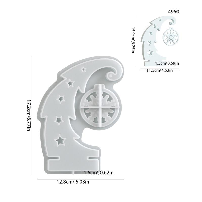 Holiday Resin Craft Mould Christmas Tree Silicone Mould With Snowflake Designs For Festive Decorations