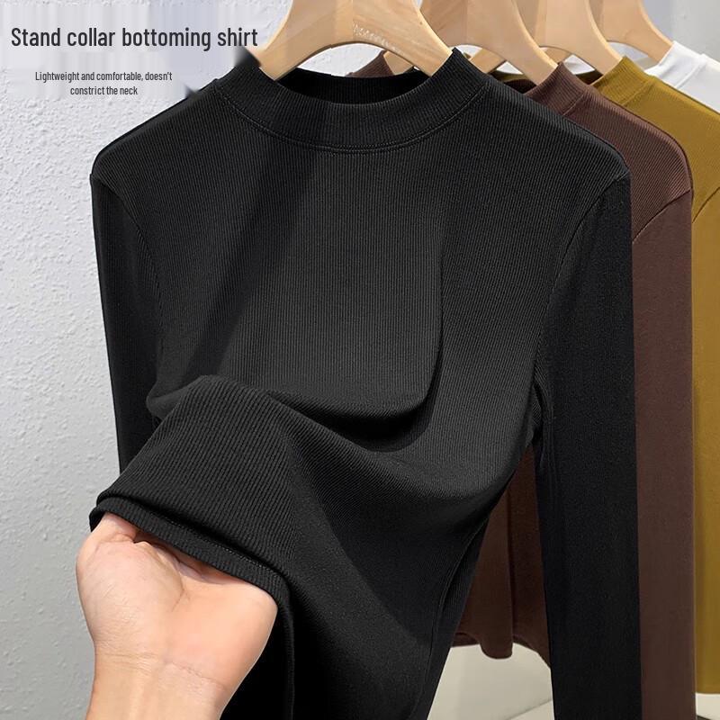 

Женский базовый топ с длинным рукавом и воротником-стойкой Yuzhaolin One Size (80-130 jin)