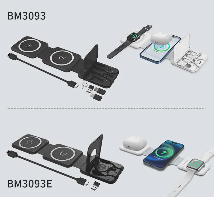 Magnetic 3-in-1 Wireless Charger for Phones, Earbuds, and Watches