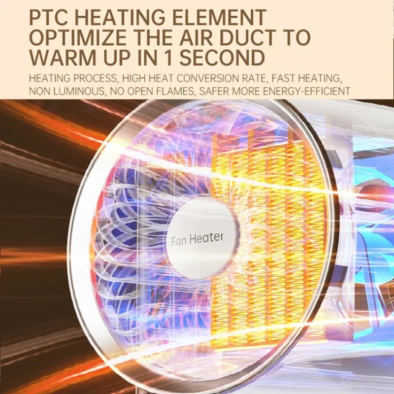 PTC Electric Fan Heater Small Electric Heater Warm Air Blower with Small Night Light