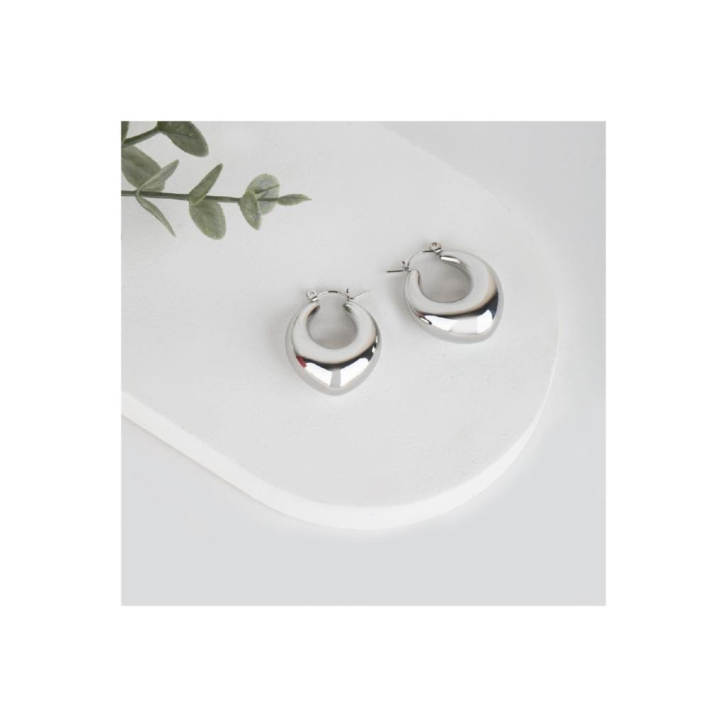 Ovale, gewölbte Vintage-Creolen