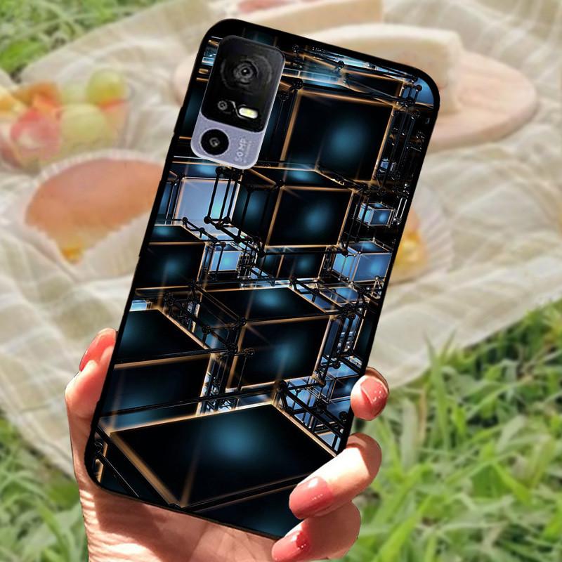 For TCL 40R Case TPU Soft Silicone Marble Phone Cover Case for TCL 405 406 408 403 TCL40R Shockproof Funda Love T771K Bumper