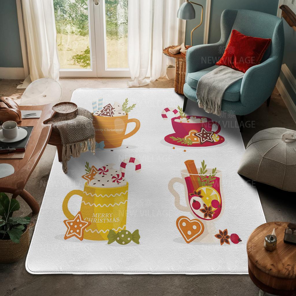 House Entrance Carpet Home Door Mat Living Room Bath Foot Bathroom Non-slip Water Absorption Rugs Bath Merry Christmas Winter
