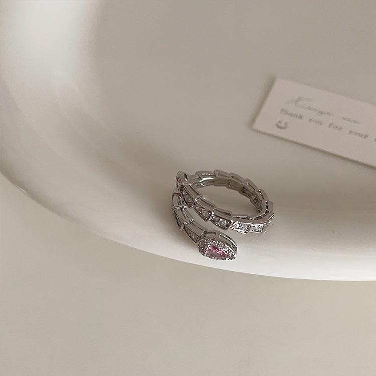 Luxury Geometric Zirconia Open Ring - Elegant and Versatile Hand Jewelry