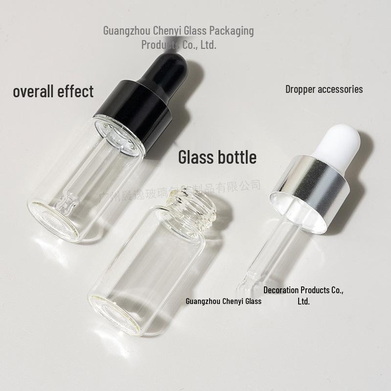 Clear Dropper Bottles - 1ml, 2ml, 3ml, 5ml Sizes, Empty for Serum, Travel-Friendly Packaging