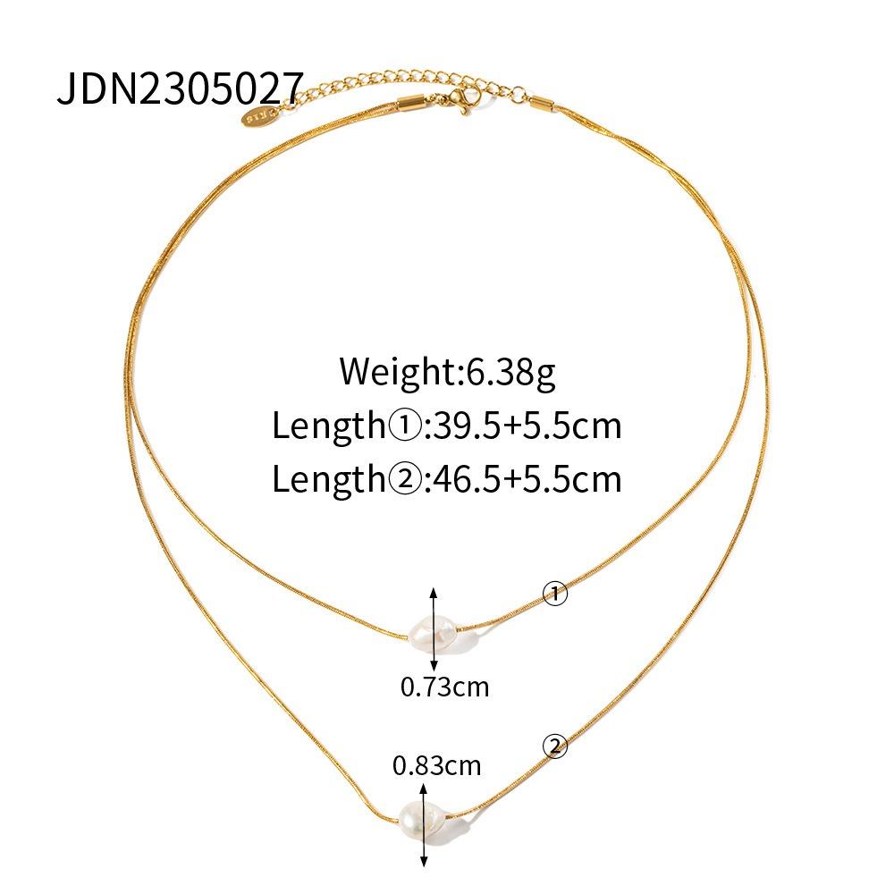 Double-layer Stacked Titanium Steel Necklace Light Luxury High-end Clavicle Chain Stainless Steel Jewelry Does Not Fade