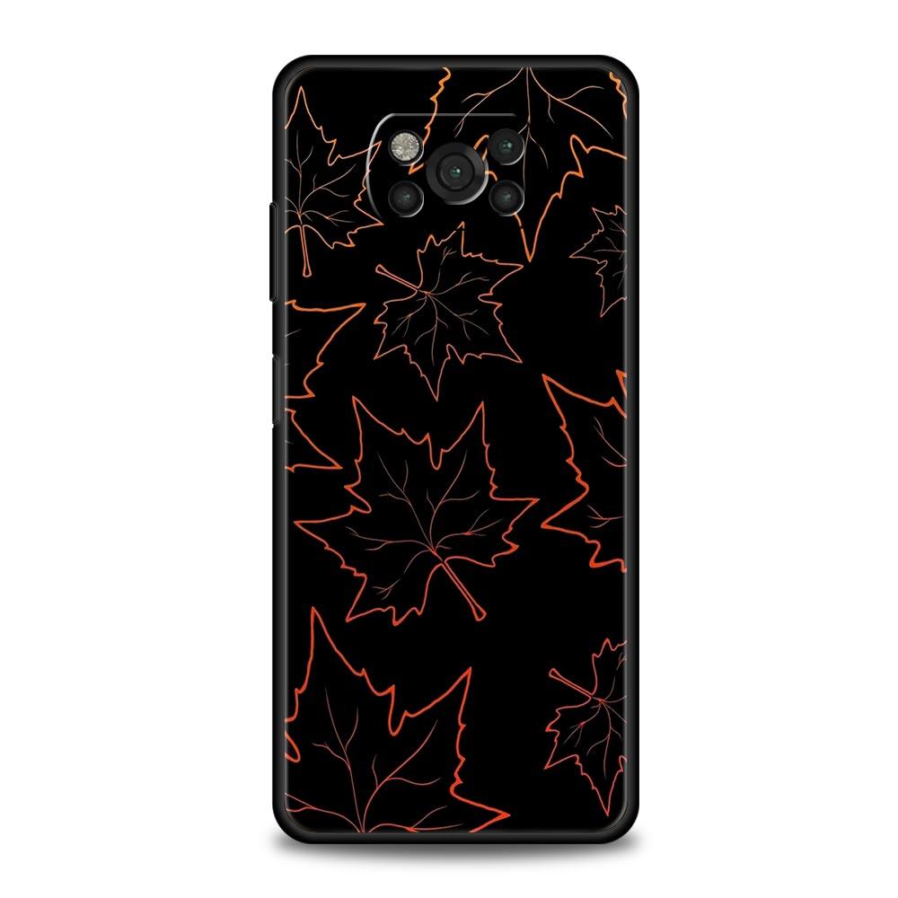 Phone Case For Xiaomi Poco X6 X5 X4 Pro 5G X3 NFC F5 F4 M5 M4 M3 F3 GT C51 C55 Cover Autumn leaves fall fox pumpkin Halloween