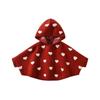 Girls Winter Knit Cape Hooded Cardigan Toddlers 1-3 Years Soft Acrylic Poncho With Heart Design