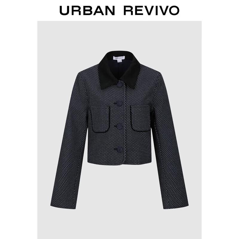 

Женская джинсовая куртка UR с ретро-текстурным воротником XL