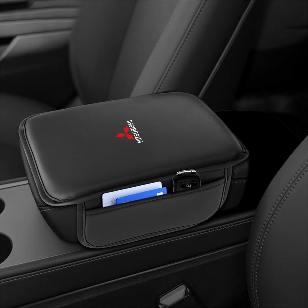 PU Leather Car Armrest Mat Accessories Center Console Protector Cover Cushion For Mitsubishi Asx Lancer Pajero Outlander 3 L200