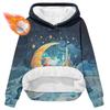 Women's Fashionable Casual Long-Sleeved Christmas Print Fleece-Lined Thick Hooded Sweatshirt