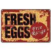 Mfoever Chicken Egg Shabby Chic Poste Tin Signs Metal Plate Farm Fresh Eggs Metal Tinplate Sign Poster xcm