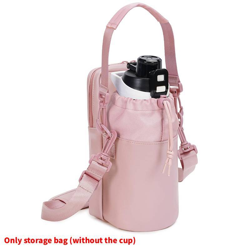 Borsa Porta Borraccia da Viaggio con Tracolla e Tasca per Telefono per Escursionismo e Avventura all'Aperto