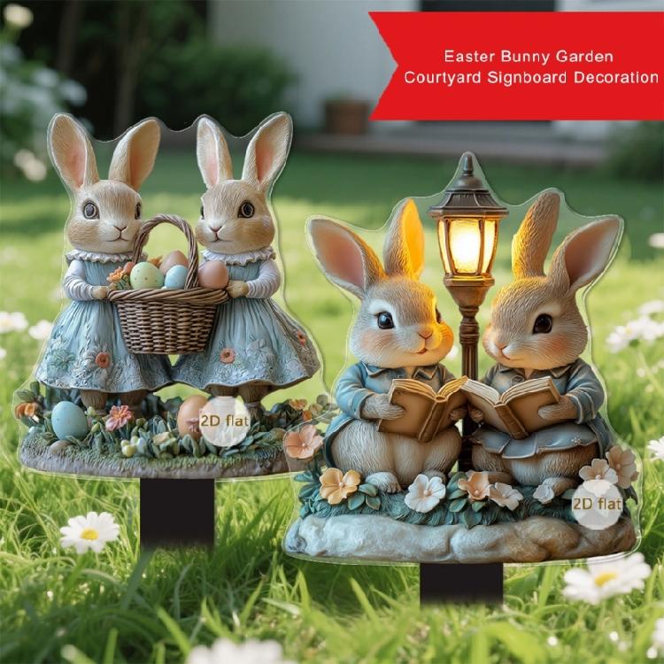 Weather Proof Rabbit Yard Art Garden Stake Ornament For Easter Parties And Event Seasonal Celebration Accessory