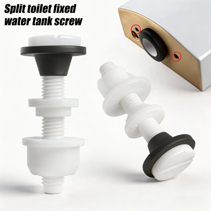 2Pcs Toilet Cistern Fixing Kit Fastening Bolts Plastic Toilet Water Tank Screws Prevents Leakage And Loosening