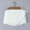Lace Trim Bubble Sleeve Top & Skort Set - Women's Summer Two-Piece