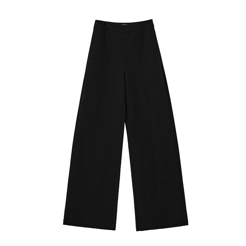 FAESSLIN Minimalist Black Loose Wide-Leg Pants for Women