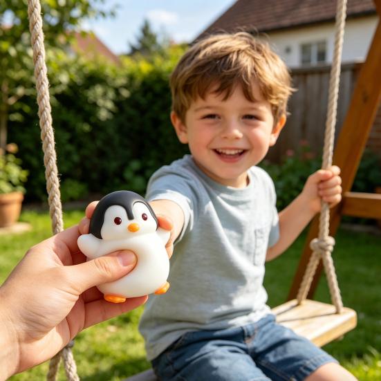 Yousheng Squeeze Toy with Cuet Penguin Shape Fidget Toy Stress Relief Sensory Toy Soft TPR Squeeze Figure for Kids Teens Adults