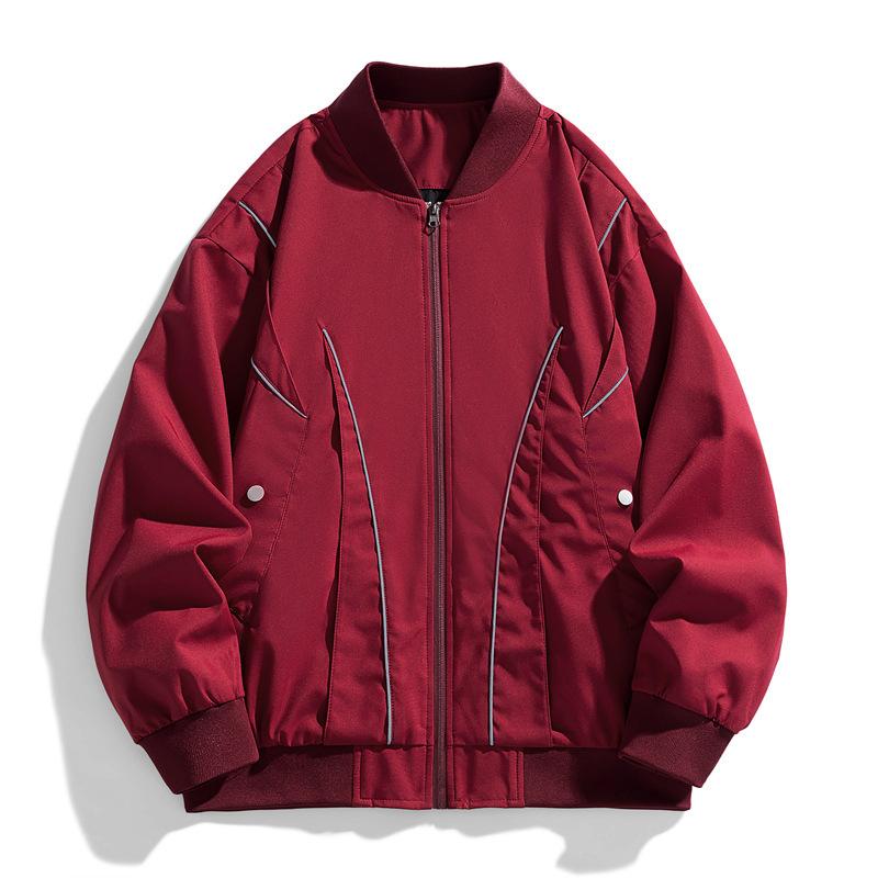 Pocket Decoration Baseball Jacket for Men Street Loose Versatile Jacket Top for Men