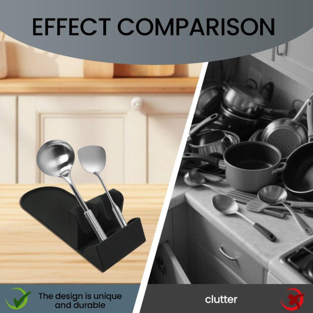 With Drip Pad Spoon Holder Recyclable Kitchen Plastic Tool New Kitchenware Rack  for Home Storage
