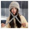 Big Head Wool Pile Hat for Women Lazy Feeling Autumn and Winter Korean Style Face Small Fashion Thickened Warm Knitted Hat