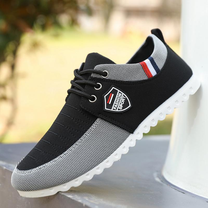 Męskie buty płócienne Jesienne siateczkowe oddychające męskie trampki Trend Lekkie wygodne wulkanizowane buty dla mężczyzn
