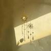 Crystal Suncatcher Prisms Hanging Sun Rainbow Light Catcher Chain Window Drop Wind Chimes Bell Garden Wedding Home Charm Decor