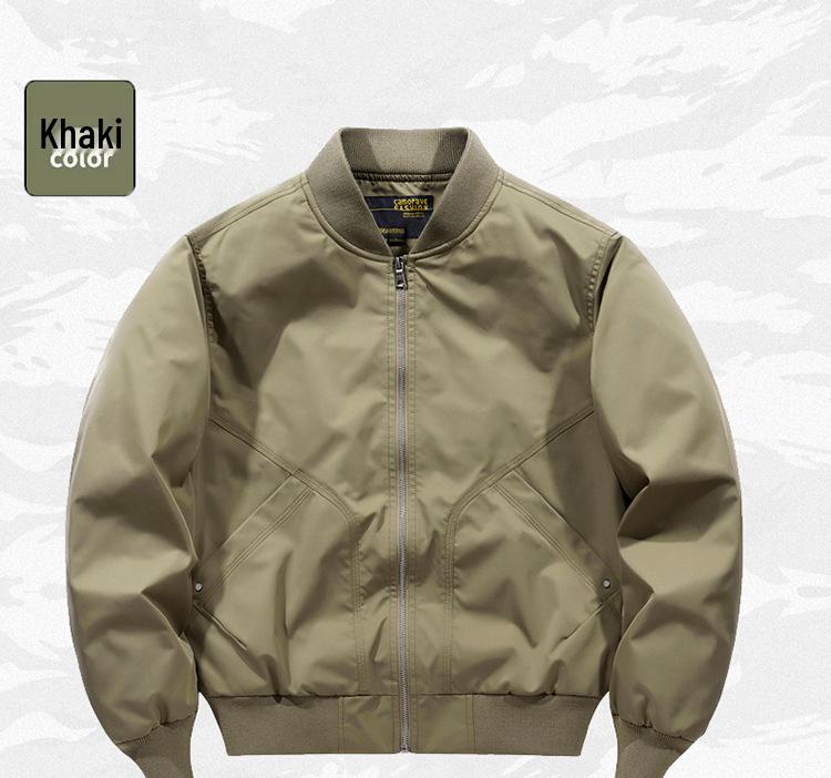 2024 Men's Pilot-Style Baseball Collar Jacket - Loose Fit for Spring & Autumn