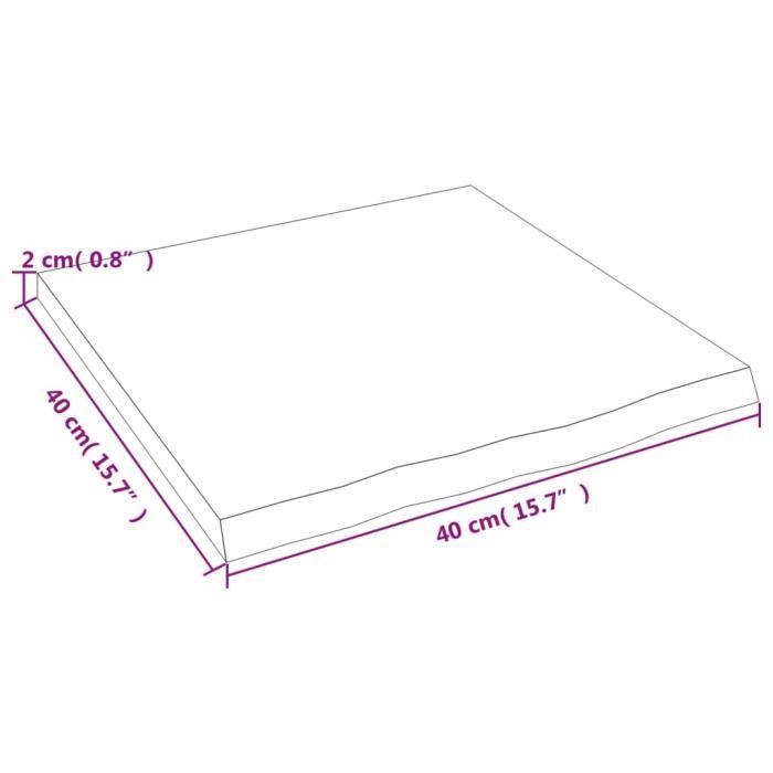 VidaXL Étagère murale marron clair 40x40x2 cm bois chêne massif traité 363629