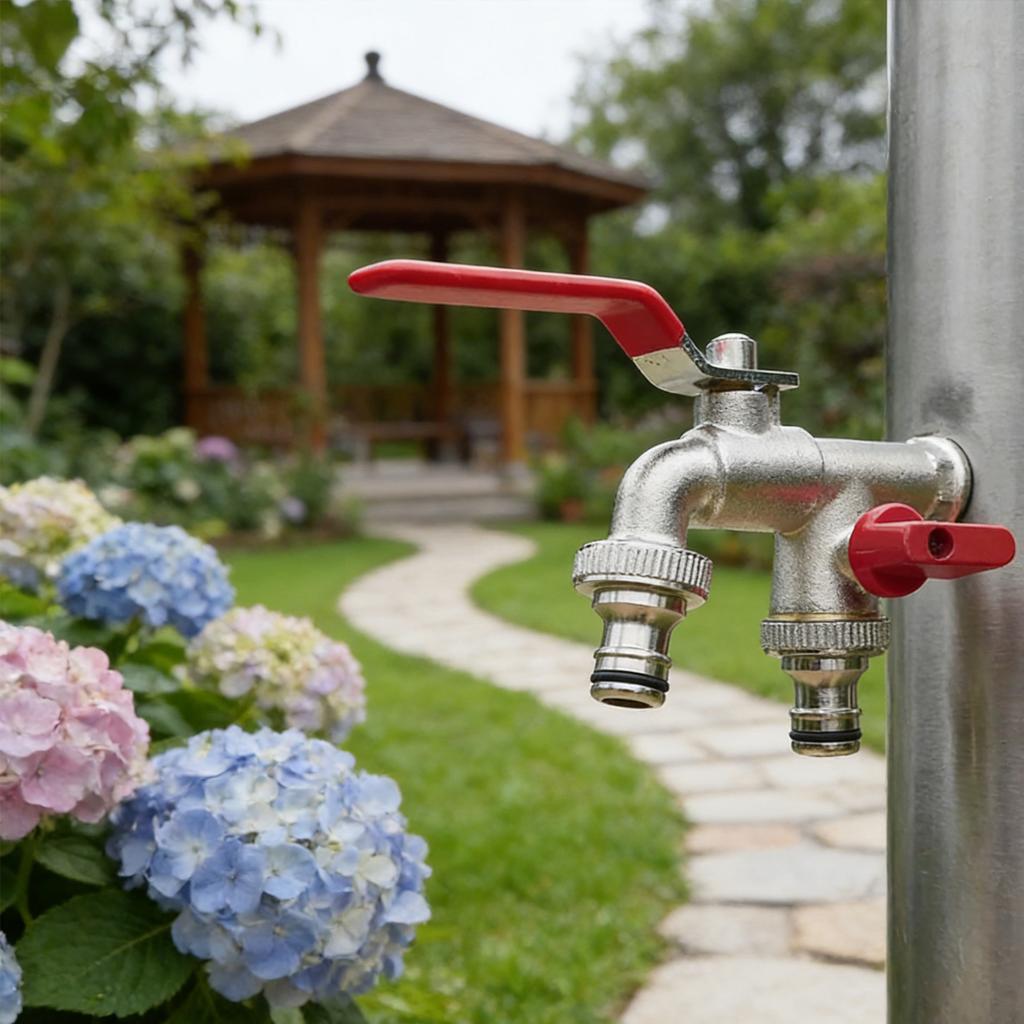 Brass Water Faucet Double Head Garden Accessories Irrigation Equipment Supplies Plant Watering Gardening Tools Hose Connector