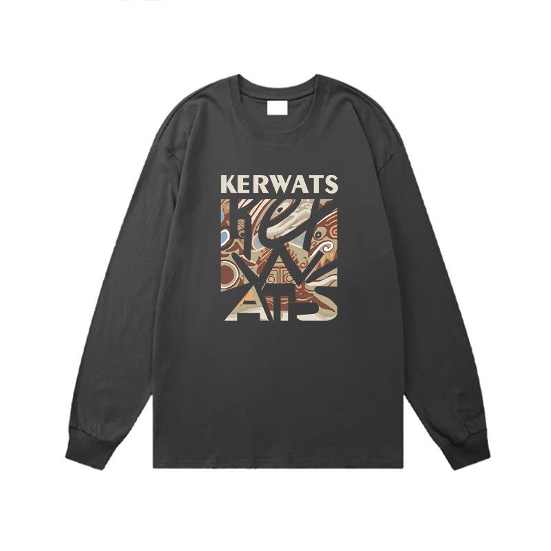 

Мужская футболка батал из плотного хлопка 200 г с длинным рукавом и круглым вырезом - Повседневная и простая для осени/зимы S (suggested 90-115 jin)