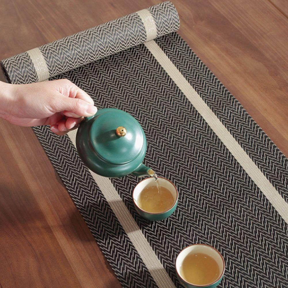 Stain-resistant PVC Table Runner Waterproof Desk Cover Placemat Table Cloth  Living Room