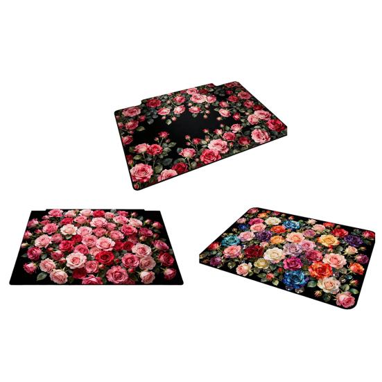 Roses Bathroom Rug Super Absorbent Diatomaceous Earth Bath Mat Non-Slip Door Mat Floral Floor Mat for Kitchen Entrance Shower