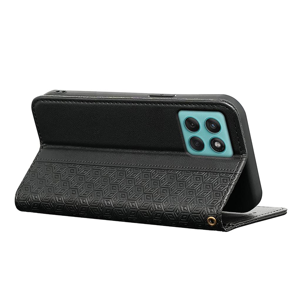 For Motorola Edge 60 Fusion 5G Wallet Phone Case Strong Magnetic Checkered Pattern Imprint Leather Flip Cover