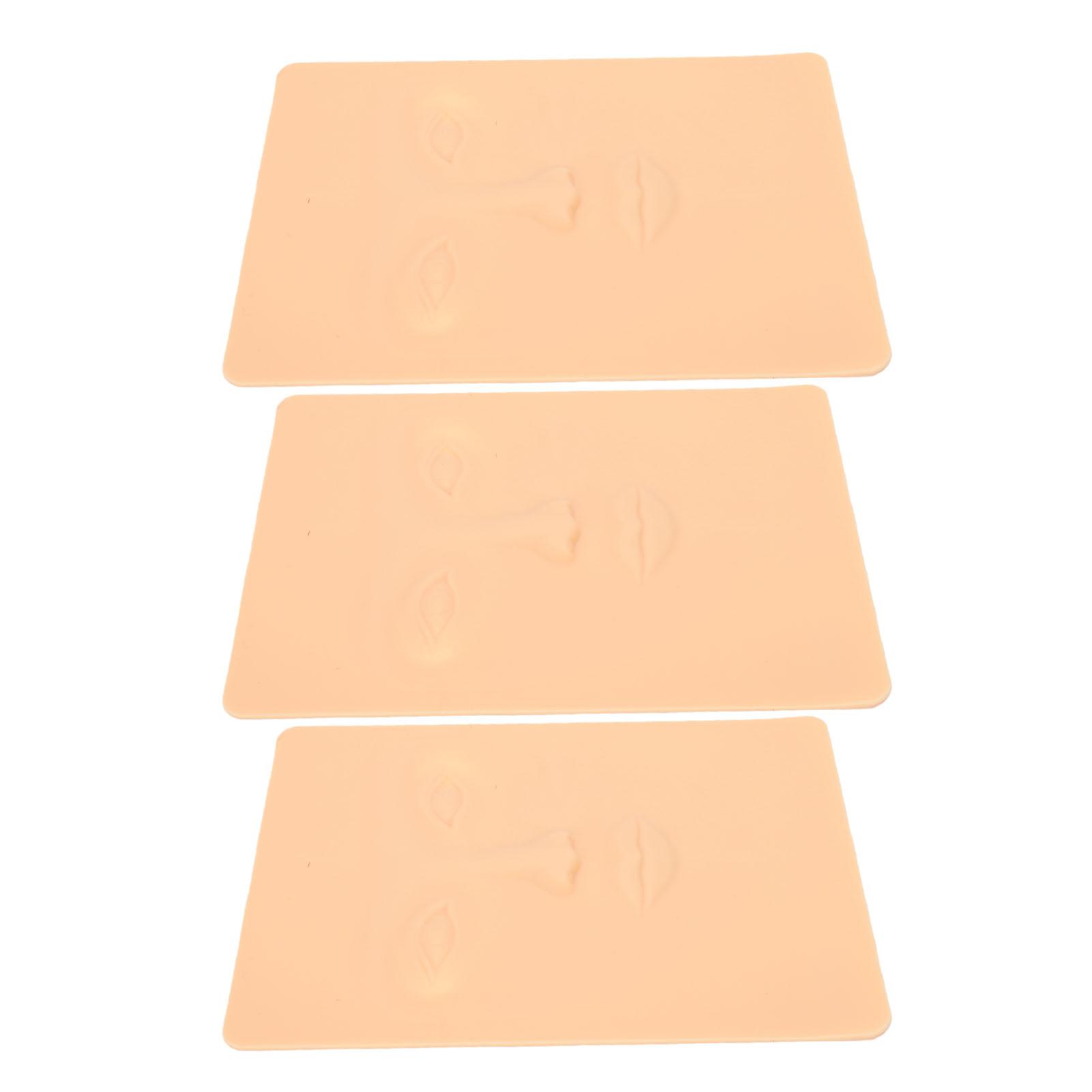 3 Pcs Face Practice Skin Soft Silicone Female Face Microblading Practice Skin for Permanent Makeup