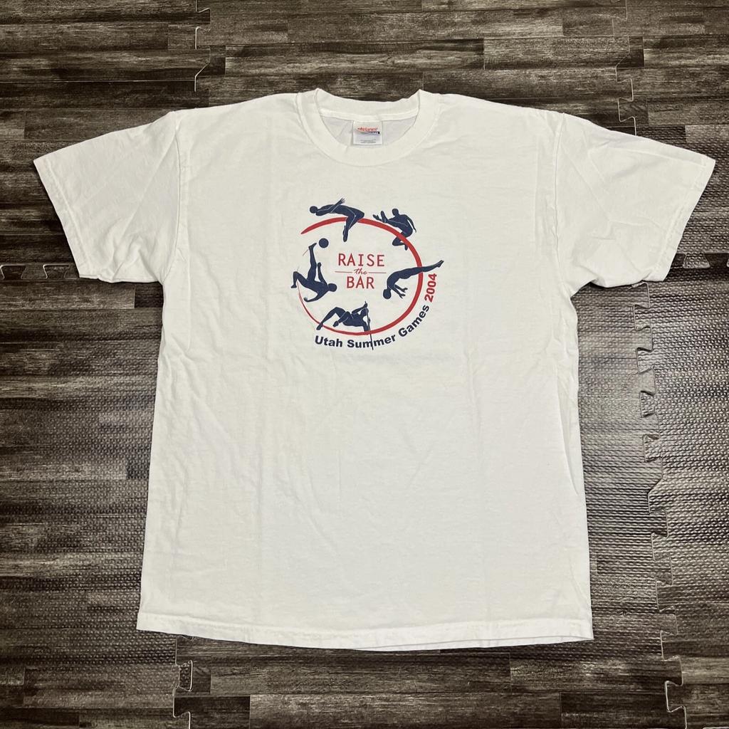 Vintage 2004 Utah Summer Games Graphic Tshirt White Large Unisex Casual VTG Y2K
