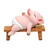 Pink Pig Figurine Decorative Reclining Statue Outdoor for Garden Displays, Courtyard