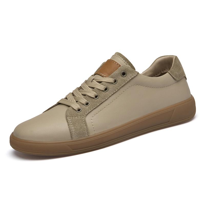 2376 Men S And Women S Board Shoes Flat Training Sports Shoes Spring And Autumn Low-Top Leather Cowhide Casual Shoes Small Leather Shoes 36