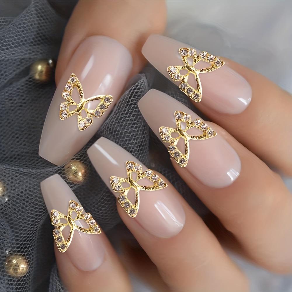 10 ks motýlích přívěsků na nehty s kamínky, doplňky na nehtové umění, potřeby na nehtové umění pro ženy a dívky, šperky na nehtové umění